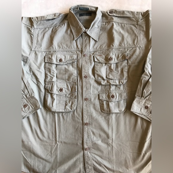 Orvis Men's Tan Fly Fishing / Safari / Utility Shirt Jacket